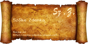Szőke Zdenka névjegykártya